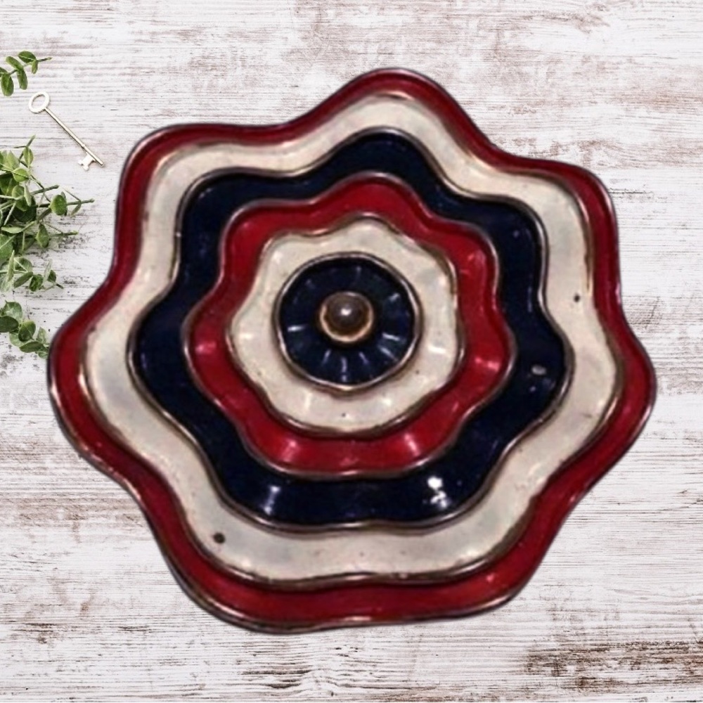 Vintage Marvella Patriotic Enamel Brooch American USA Lapel Pin 1960s